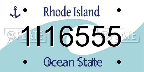 1I16555 Rhode Island License Plate