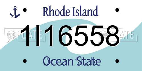 1I16558 Rhode Island License Plate