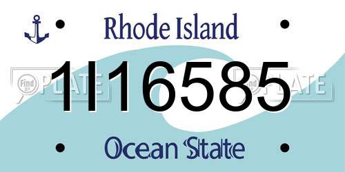 1I16585 Rhode Island License Plate