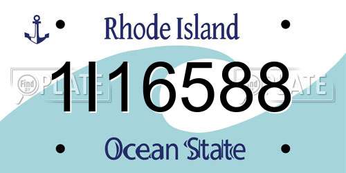 1I16588 Rhode Island License Plate