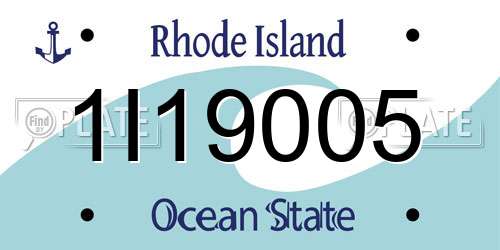 1I19005 Rhode Island License Plate