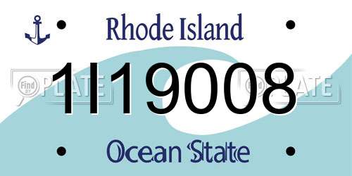 1I19008 Rhode Island License Plate