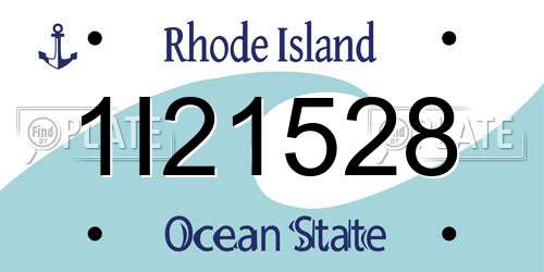 1I21528 Rhode Island License Plate