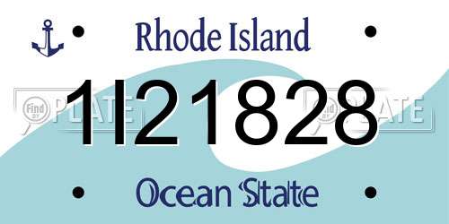 1I21828 Rhode Island License Plate