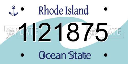 1I21875 Rhode Island License Plate