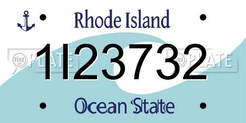1I23732 Rhode Island License Plate