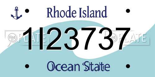 1I23737 Rhode Island License Plate