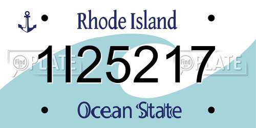 1I25217 Rhode Island License Plate