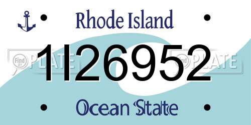 1I26952 Rhode Island License Plate