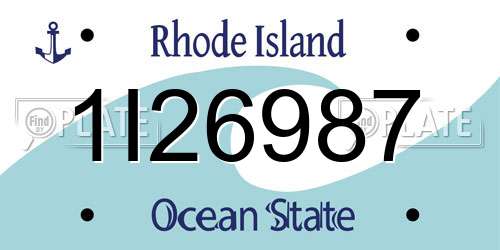 1I26987 Rhode Island License Plate