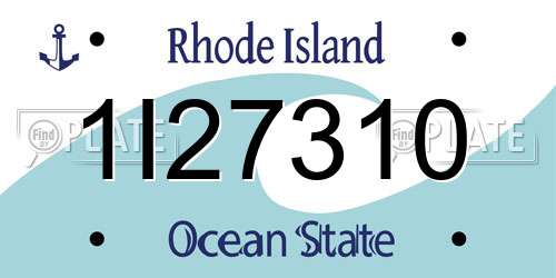 1I27310 Rhode Island License Plate