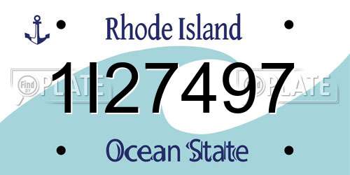 1I27497 Rhode Island License Plate