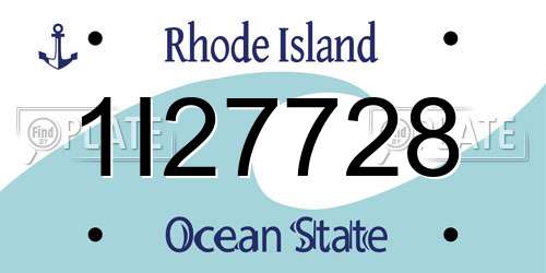 1I27728 Rhode Island License Plate