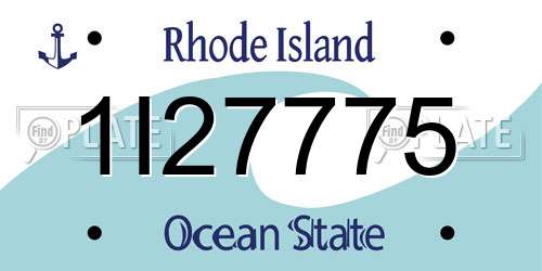 1I27775 Rhode Island License Plate