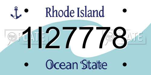 1I27778 Rhode Island License Plate