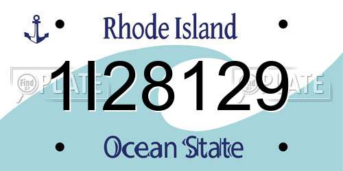 1I28129 Rhode Island License Plate