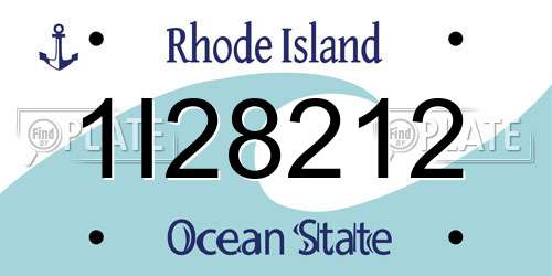 1I28212 Rhode Island License Plate