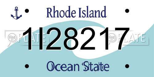 1I28217 Rhode Island License Plate