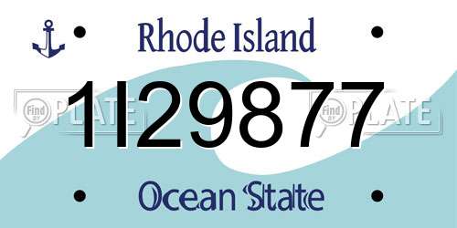 1I29877 Rhode Island License Plate