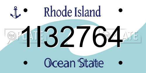 1I32764 Rhode Island License Plate