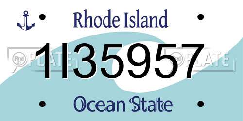 1I35957 Rhode Island License Plate