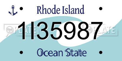 1I35987 Rhode Island License Plate