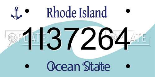 1I37264 Rhode Island License Plate