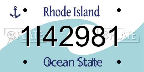 1I42981 Rhode Island License Plate