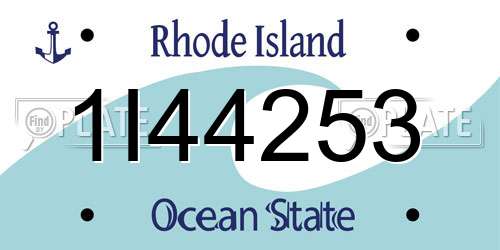 1I44253 Rhode Island License Plate