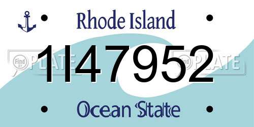 1I47952 Rhode Island License Plate