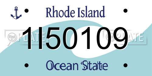1I50109 Rhode Island License Plate