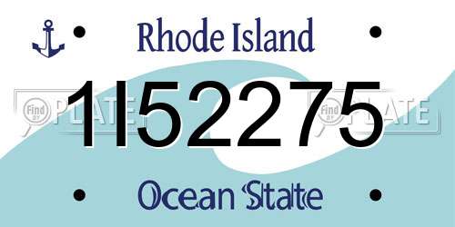 1I52275 Rhode Island License Plate
