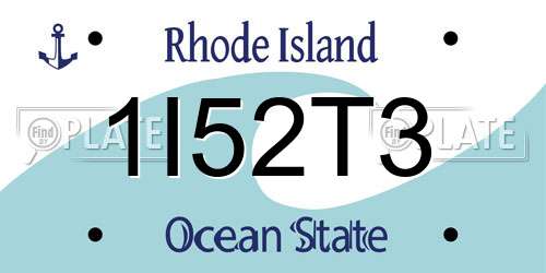 1I52T3 Rhode Island License Plate