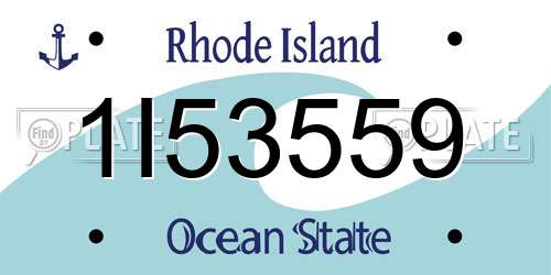 1I53559 Rhode Island License Plate