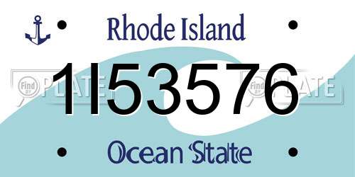 1I53576 Rhode Island License Plate