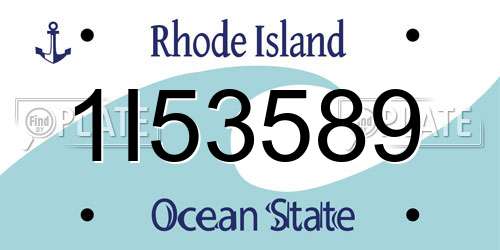 1I53589 Rhode Island License Plate