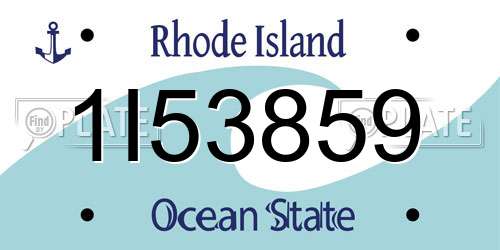 1I53859 Rhode Island License Plate