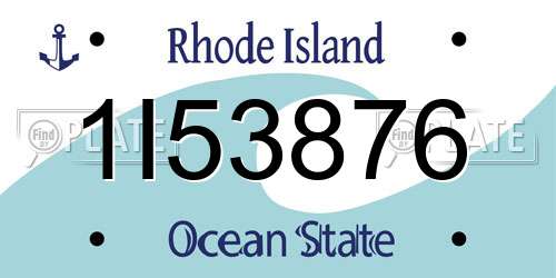 1I53876 Rhode Island License Plate
