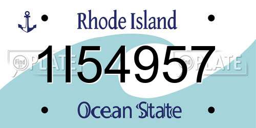 1I54957 Rhode Island License Plate