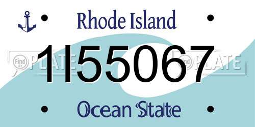 1I55067 Rhode Island License Plate