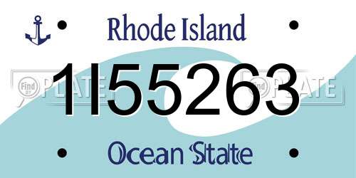 1I55263 Rhode Island License Plate