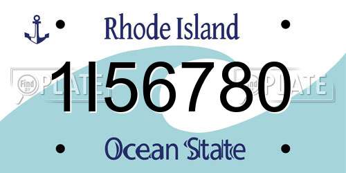 1I56780 Rhode Island License Plate