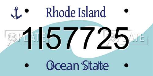 1I57725 Rhode Island License Plate
