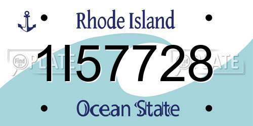 1I57728 Rhode Island License Plate