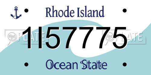 1I57775 Rhode Island License Plate