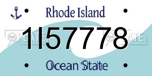 1I57778 Rhode Island License Plate
