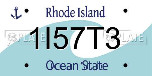1I57T3 Rhode Island License Plate