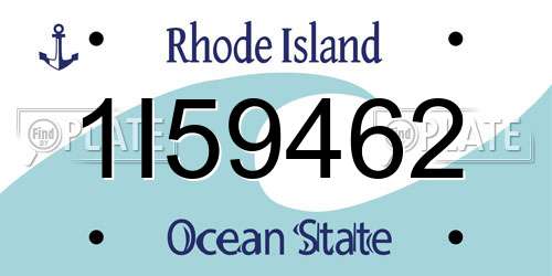1I59462 Rhode Island License Plate