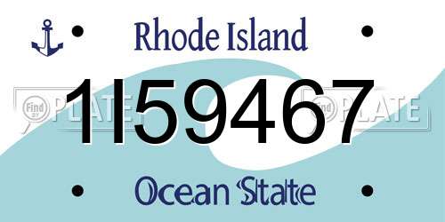1I59467 Rhode Island License Plate