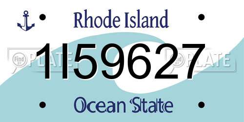 1I59627 Rhode Island License Plate